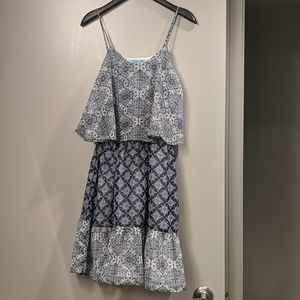 Francesca's navy and white chiffon dress XS